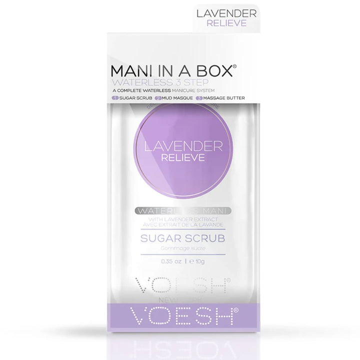 Voesh Mani in a Box Lavender Relieve waterless 3-step manicure kit