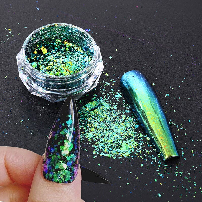 Aurora Chameleon Nail Art Flakes Jar