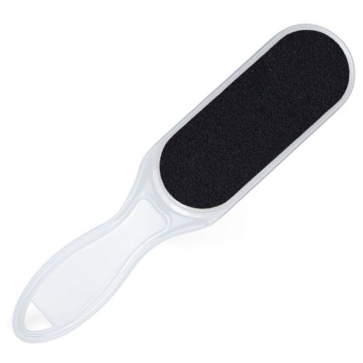 White double-sided foot file with black coarse grit for callus removal