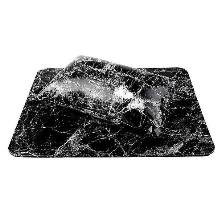 Black marble manicure arm rest pillow and table mat set — salon nail accessory by NSI Australia