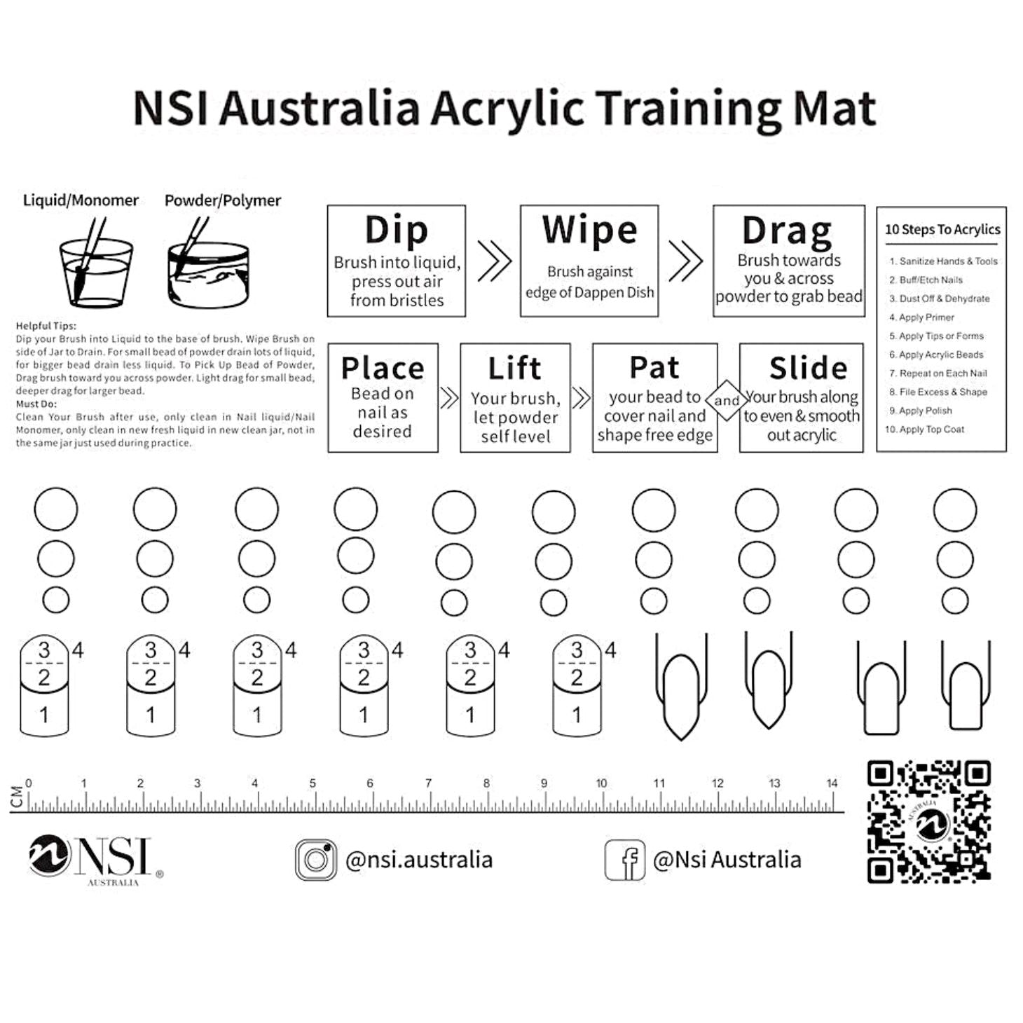 Acrylic Nail Practice Silicone Mat - NSI Australia