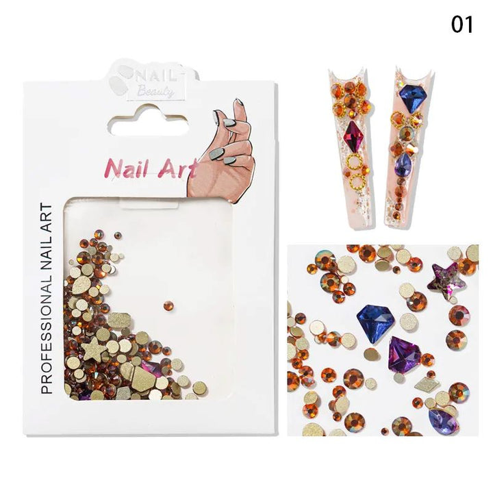 Mixed Colour & Shape Nail Art Rhinestones Pack - NSI Australia