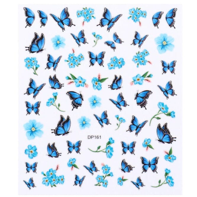 Nail Art Sticker - Butterfly and Flowers DP161 - NSI Australia