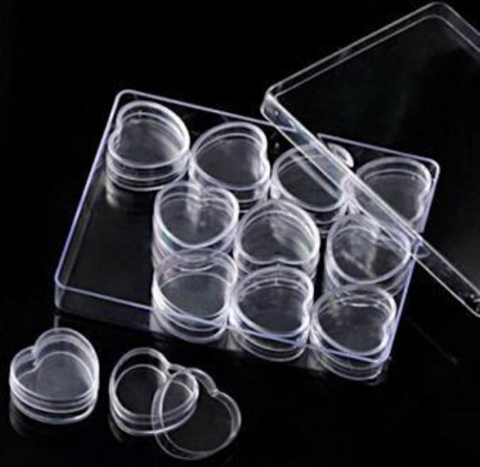 Small Plastic Clear Jar - Heart Shape 12pcs Pack - NSI Australia