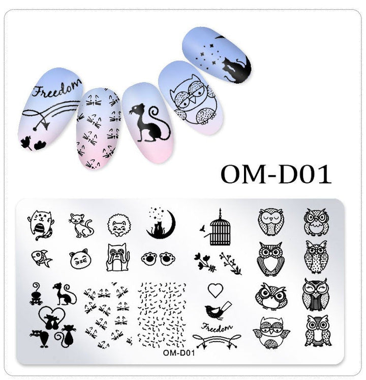 Stamping Plates Nail Art Designs (Serie OM-D) - NSI Australia