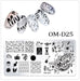 Stamping Plates Nail Art Designs (Serie OM-D) - NSI Australia