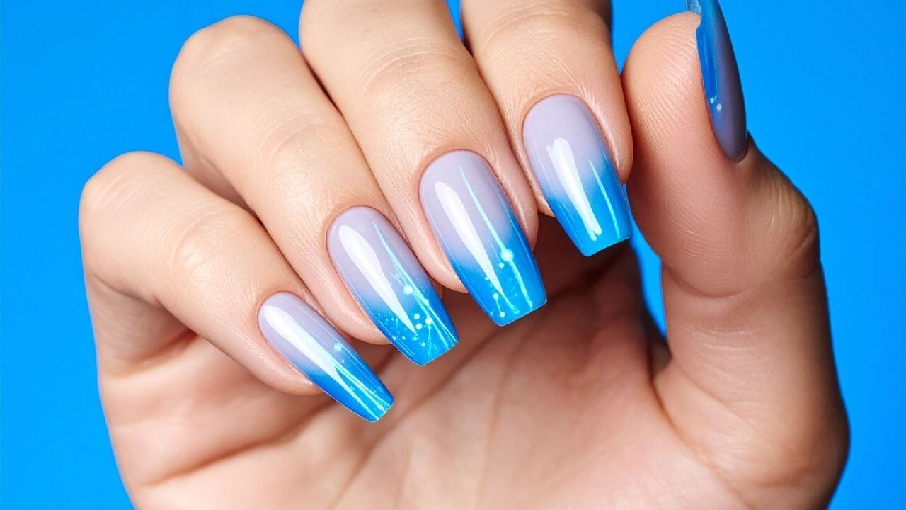 Blue nail polish colours