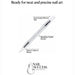 Reusable double-ended white silicone nail art pen with pointed and angled tips and a sparkling crystal handle