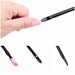 2-way stone cuticle remover and nail pusher tool with pink ceramic tip and black precision pusher for manicure nail prep
