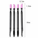 2-way stone cuticle remover and nail pusher tool with pink ceramic tips and black handles, 10cm manicure nail care tools