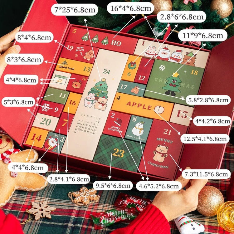NSI Australia 24-day Christmas nail supplies advent calendar – product dimensions size chart
