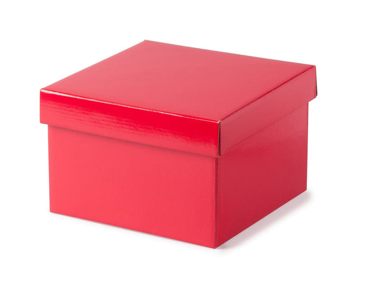 Red Christmas advent calendar gift box closed – 24 days of nail supplies and gel polish from NSI Australia.