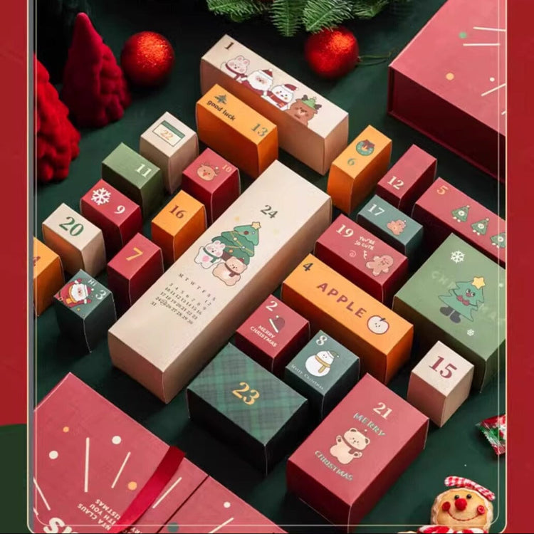 NSI Australia 24 Days to Christmas nail supplies advent calendar – 24 numbered gift boxes laid out