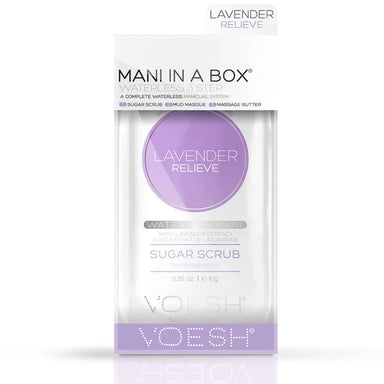 Voesh Mani in a Box Lavender Relieve waterless 3-step manicure kit