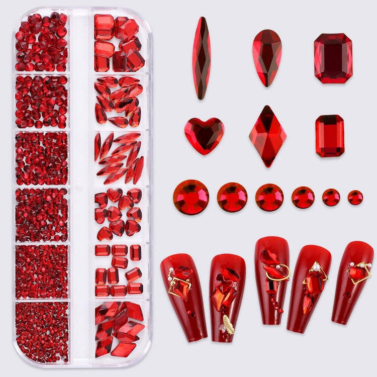3 d nail art rhinestones mixed shapes nail art NSI Australia
