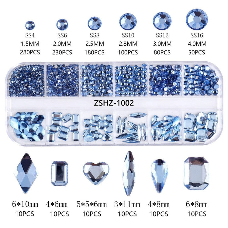 3 d nail art rhinestones mixed shapes nail art NSI Australia zshz 1002