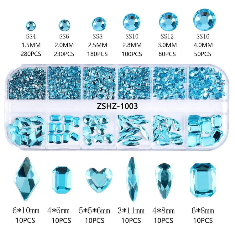 3 d nail art rhinestones mixed shapes nail art NSI Australia zshz 1003