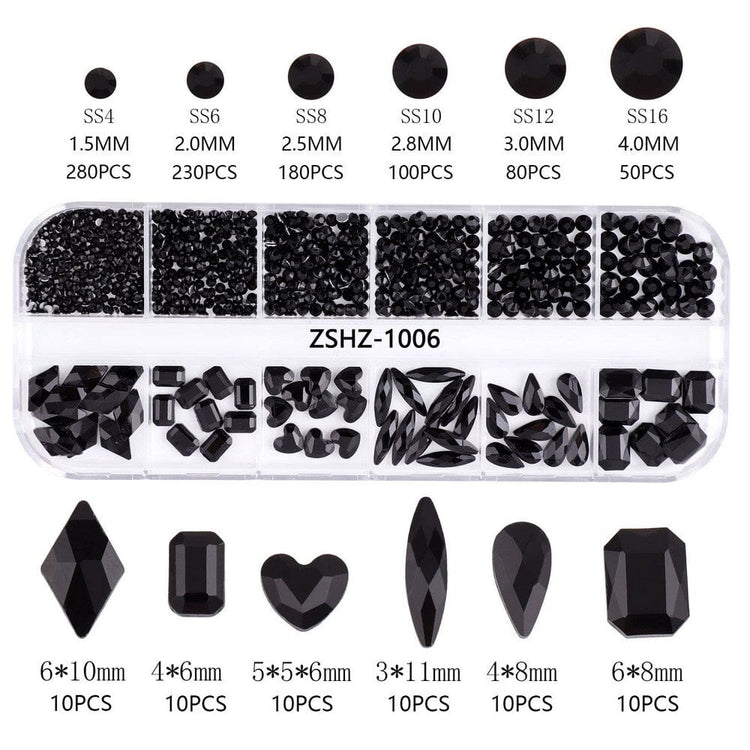 3 d nail art rhinestones mixed shapes nail art NSI Australia zshz 1006