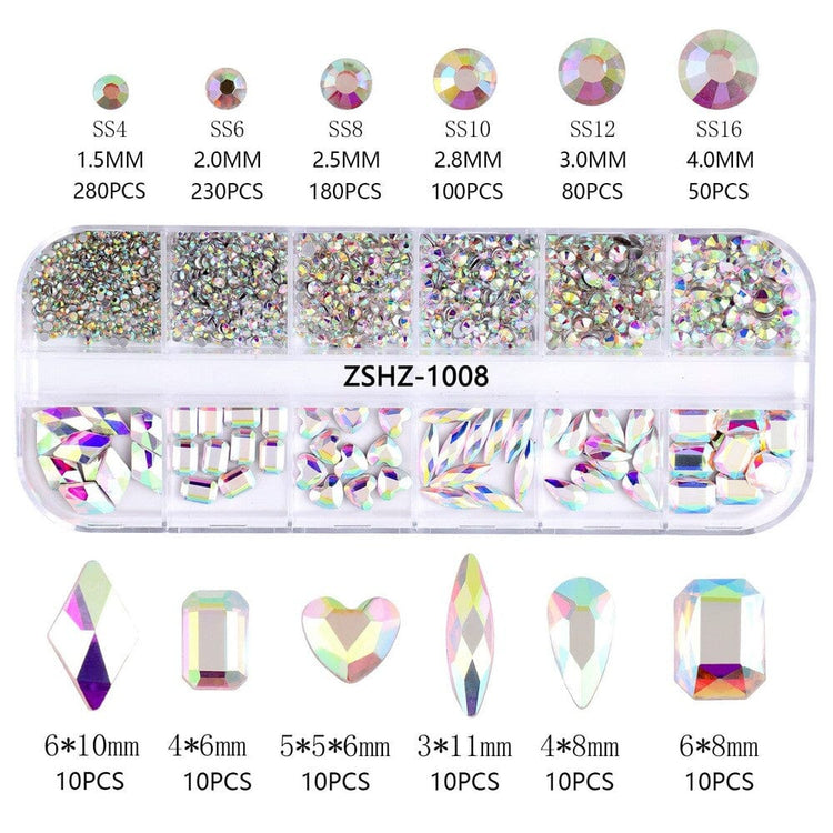 3 d nail art rhinestones mixed shapes nail art NSI Australia zshz 1008