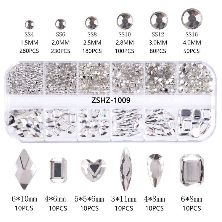 3 d nail art rhinestones mixed shapes nail art NSI Australia zshz 1009
