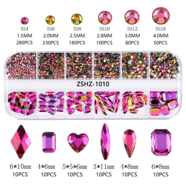 3 d nail art rhinestones mixed shapes nail art NSI Australia zshz 1010