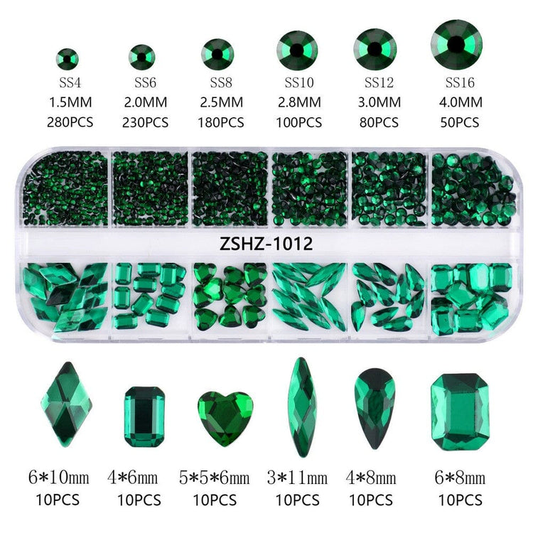 3 d nail art rhinestones mixed shapes nail art NSI Australia zshz 1012