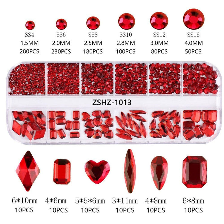 3 d nail art rhinestones mixed shapes nail art NSI Australia zshz 1013