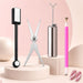 Four-piece cat-eye magnet tool pack with double-ended wand, scissor magnet, Y-shaped heart tool and pink precision pen
