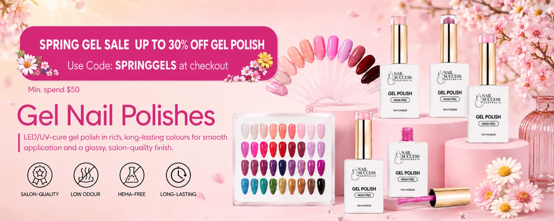Gel Nail Polishes Spring Gel Sale collection banner