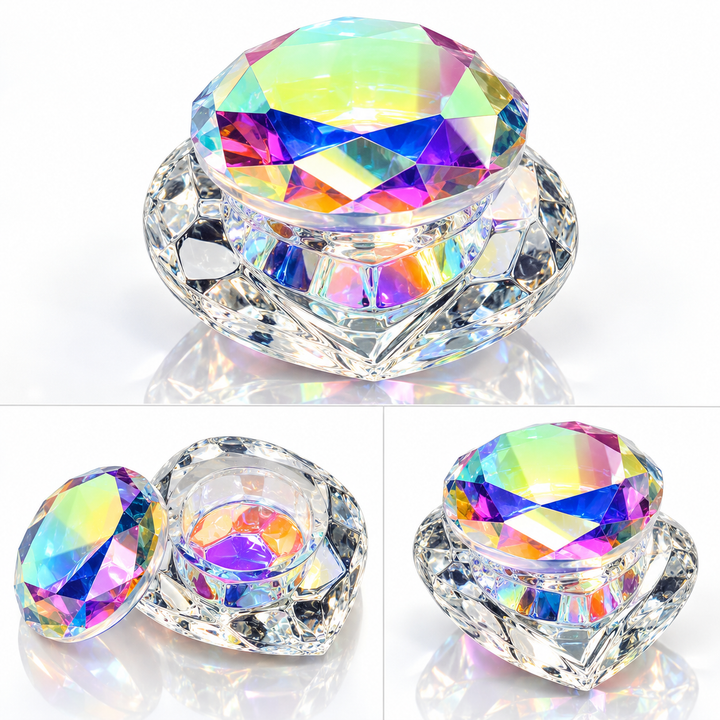 Crystal Aurora Glass Jar 30ml - Heart Shape