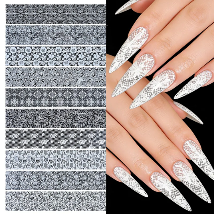 Sexy Lace Flowers Nail Art Transfer Foil