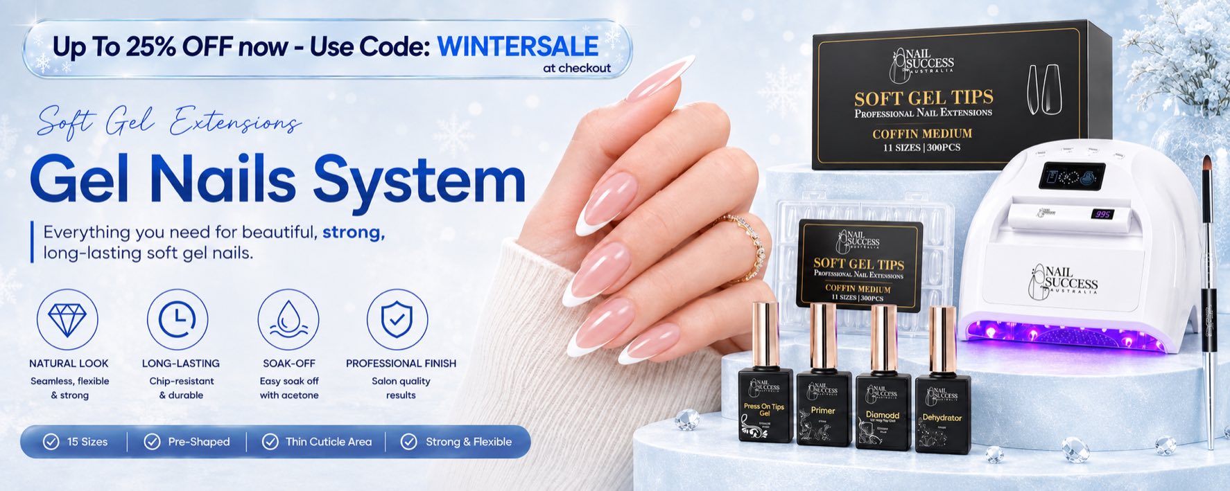 LED lamp and nail prep products, up to 25% off with code WINTERSALE