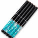 Acrylic nail brush set with black capped handles and blue glitter crystal barrels, ideal for professional acrylic nail application and storage