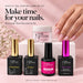 Nail Success Australia five piece acrylic gel dipping kit styled beside a soft pink manicure on a blush background