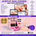Acrylic nail course with online nail tech certificate training, flexible study, certificate of completion and full professional acrylic starter kit included