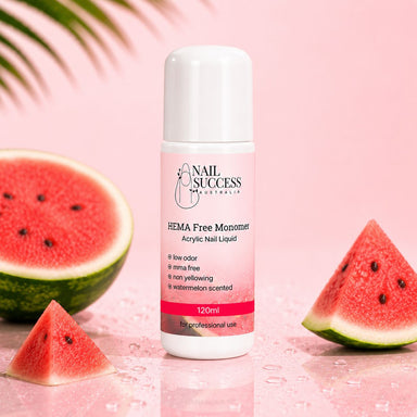 Nail Success Australia HEMA free acrylic nail liquid monomer, 120ml watermelon scented, low odor, MMA free and non-yellowing formula