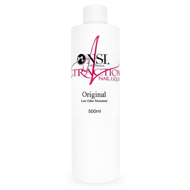 NSI Australia Attraction Nail Liquid Original—low odor acrylic monomer, 500 mL bottle