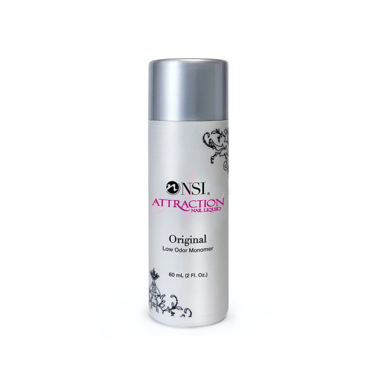 NSI Attraction Nail Liquid Original — low-odor monomer, 60 mL (2 fl oz) bottle for acrylic nails