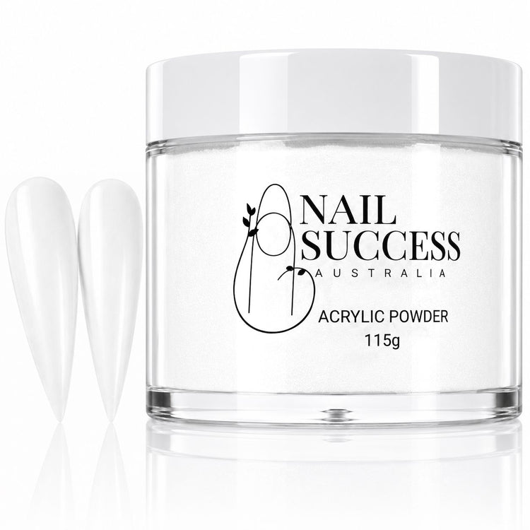 Blizzard white acrylic powder 115g jar for professional nail extensions and smooth salon manicure results