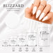 Blizzard white acrylic powder collection with 15g, 30g, 115g, 445g and 1kg sizes for professional salon nail extensions