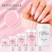Sensuelle soft pink acrylic powder collection with 15g, 30g, 115g, 445g and 1kg sizes for professional salon nail extensions
