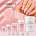 Stardust pink shimmer acrylic powder collection with 15g, 30g, 115g, 445g and 1kg sizes for professional salon nail extensions