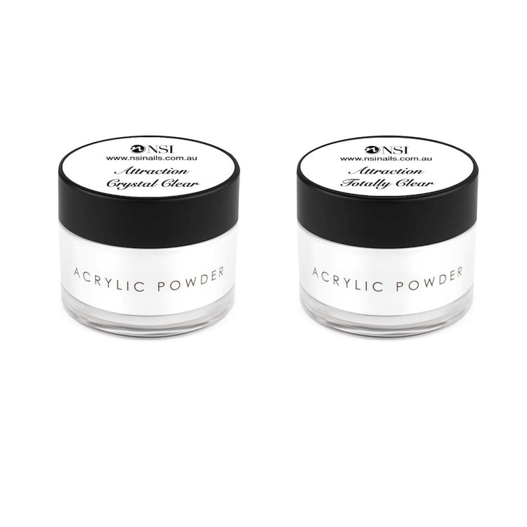Acrylic Powders Pack - 10g Jars2 Clear(Crystal Clear+Totally Clear)