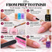 From prep to finish: 6-step natural nail overlay guide for the Acrylic Sampler + Prep Kit, from prep and prime to sculpt, file and Nurture Oil