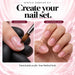 Nail Success Acrylic Sampler Kit illustration showing acrylic application beside short natural pink nails.