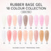 Nail Success Rubber Base Gel - 18 colour shade chart