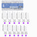 Almond Clear Nail Tips size chart with 12 sizes 0 to 11 and measurements in cm and inches