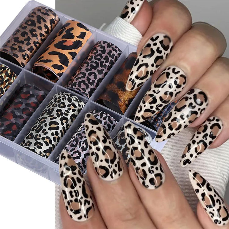 Animal Nail Transfer Foil 10 Rolls Box