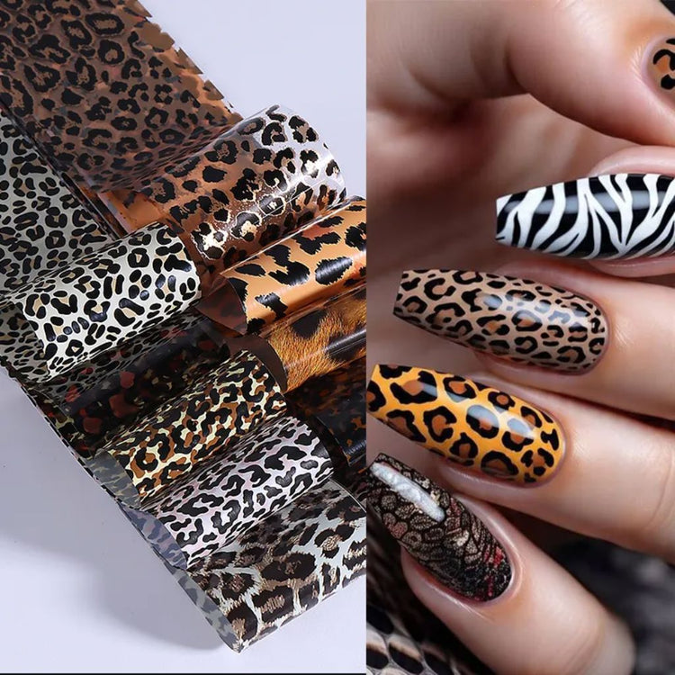 Animal Nail Transfer Foil 10 Rolls Box