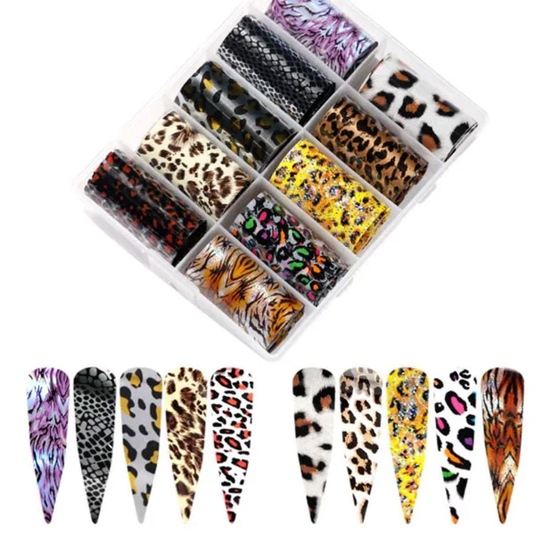 Animal Nail Transfer Foil 10 Rolls Box